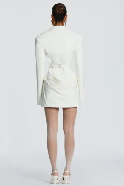 Ivory Tailored Mini Blazer Dress
