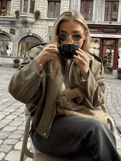 Sophia | Elegant Suede Loose Jacket